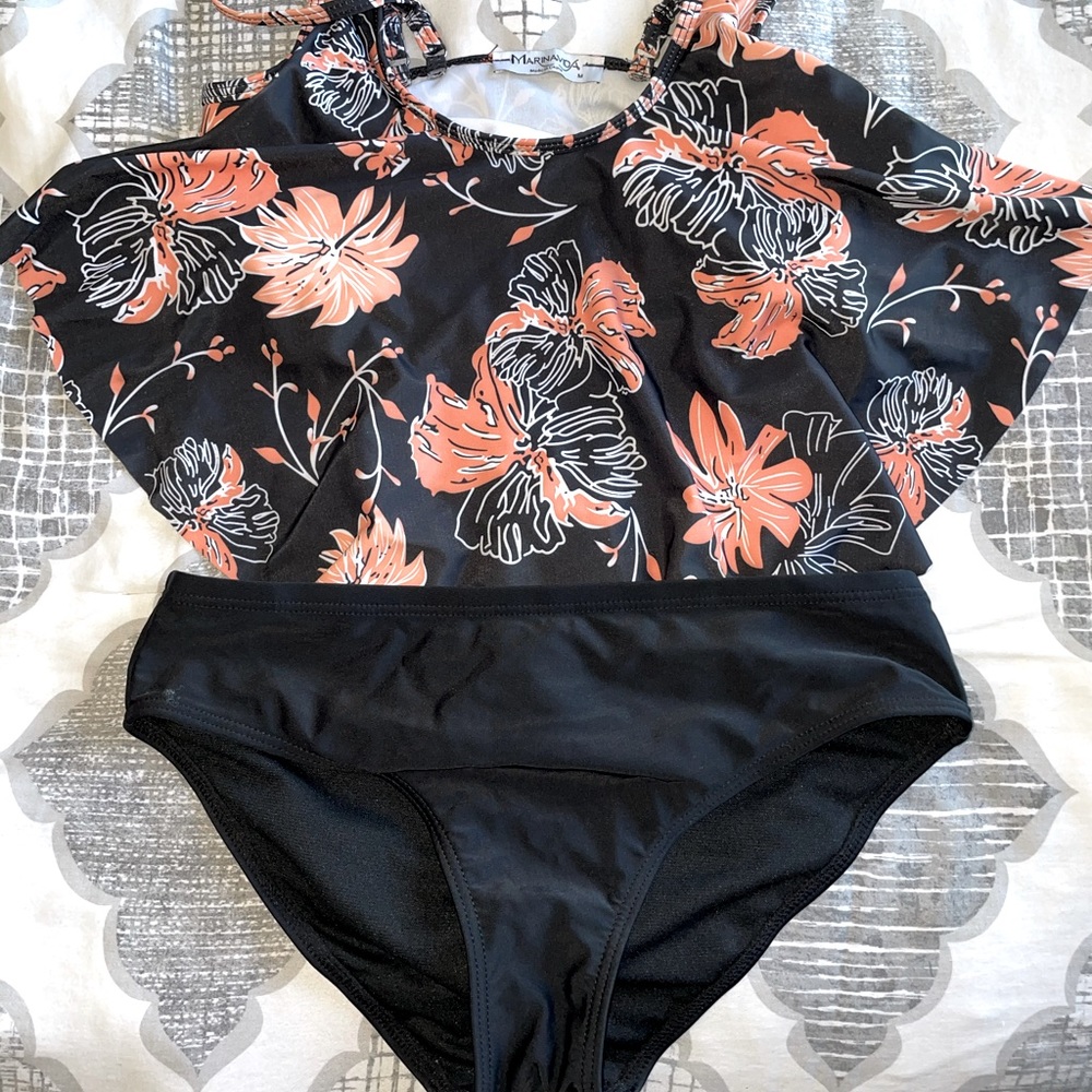 Ruffled Top Two-Piece Swimsuit